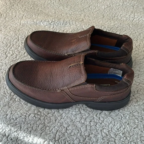 Clarks Collection Men's 9.5 Bradley Free Slip On Comfort Loafers Brown Leather - Picture 9 of 14